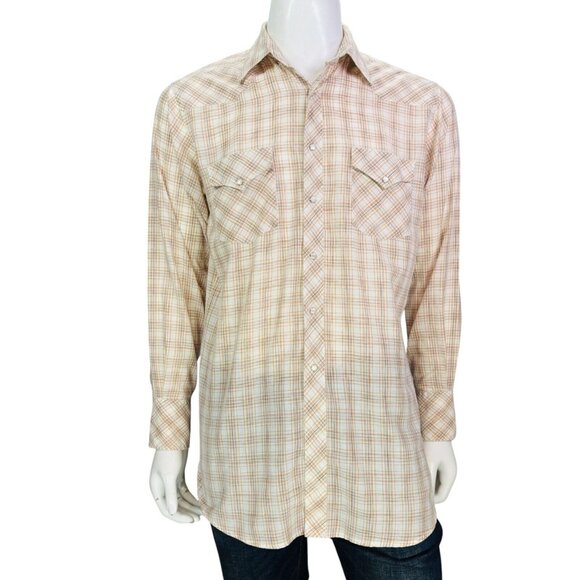 Cody James Mens Western Pearl Snap Shirt Long Sleeve Multicolor Plaid Size M - Picture 2 of 11